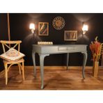 Wooding Mobilya 120 cm Çekmeceli Masif Gri Çalışma Masası - 120 x 80 Cm