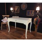 Wooding Mobilya 120 cm Çekmeceli Masif Krem Çalışma Masası - 120 x 80 Cm