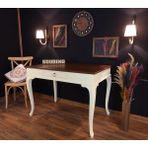 Wooding Mobilya 120 cm Çekmeceli Masif Lake Ceviz Çalışma Masası - 120 x 80 Cm - Krem - Ceviz