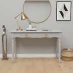 Wooding Mobilya 120 cm Masif Açık Gri Tornalı Çalışma Masası - 120x80