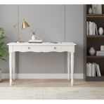Wooding Mobilya 120 cm Masif Beyaz Tornalı Çalışma Masası - 120x80