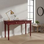Wooding Mobilya 120 cm Masif Kırmızı Tornalı Çalışma Masası - 120x80
