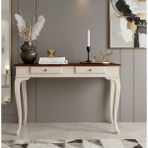 Wooding Mobilya 120 cm Masif Lükens Krem Ceviz Çalışma Masası - 120x80 - Krem - Ceviz