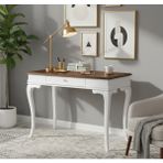 Wooding Mobilya 120 cm Masif Rustik Beyaz Ceviz Çalışma Masası - 120x80 - Beyaz - Ceviz