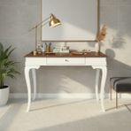 Wooding Mobilya 120 cm Masif Rustik Beyaz Ceviz Dresuar - Beyaz - Ceviz