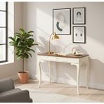 Wooding Mobilya 120 Cm Masif Rustik Krem Ceviz Çalışma Masası Krem - Ceviz