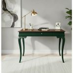 Wooding Mobilya 120 cm Masif Rustik Yeşil Ceviz Çalışma Masası - 120x80 - Yeşil - Ceviz