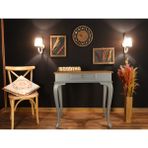 Wooding Mobilya 80 cm Çekmeceli Masif Gri Naturel Dresuar - Gri - Naturel
