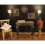 Wooding Mobilya 80 cm Çekmeceli Masif Siyah Naturel Dresuar - Siyah - Naturel