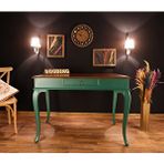 Wooding Mobilya Wooding 100 Cm Çekmeceli Masif Yeşil Ceviz Çalışma Masası Yeşil - Ceviz