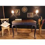 Wooding Mobilya Wooding 110 Cm Çekmeceli Masif Lacivert Ceviz Çalışma Masası Lacivert - Ceviz
