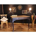Wooding Mobilya Wooding 120 Cm Çekmeceli Masif Lacivert Naturel Çalışma Masası Lacivert - Naturel