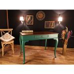 Wooding Mobilya Wooding 120 Cm Çekmeceli Masif Yeşil Ceviz Çalışma Masası Yeşil - Ceviz