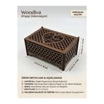 WOODIVA AHŞAP Woodiva Ceviz Renk Kalp Desenli Ahşap Anı ve Takı Kutusu(16x11x7.5 cm)