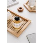 WOODMAR HOME Hazeran Tepsi, Doğal Mermer Sunum Tepsisi, Dekoratif Kutu, Sunumluk (rattan) Wmh-002