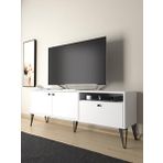 Wood'n Love Atoka 160 Cm Metal Ayaklı Dolaplı, Minifiks Bağlantı Tv Ünitesi - Beyaz / Siyah