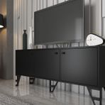 Wood'n Love Bello Tv Ünitesi, Metal Ayaklı, Siyah, 160 Cm