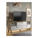 Wood'n Love Bohem Mia Ledli Tv Ünitesi - Konsol 3 Kapak 2 Bölme 160 cm Dolaplı ( 3 Renkli Ledli )