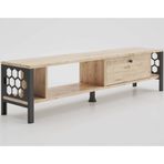 Wood'n Love Defne 140 cm Atlantik Çam-Siyah TV Ünitesi