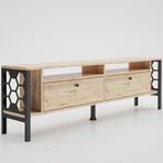 Wood'n Love Luna Atlantik Çam-Siyah 160 cm TV Ünitesi