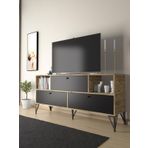 Woodn Love Mia 160 Cm Metal Ayaklı Tv Ünitesi - Konsol - Atlantik Çam - Siyah / Siyah
