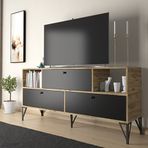 Wood'n Love Mia Metal Ayaklı TV Ünitesi 160 cm Atlantik Çam Siyah - Siyah