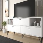 Wood'n Love Mia Tv Ünitesi, Metal Ayaklı, Beyaz Siyah, 160 Cm