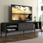 Wood'n Love Milan Metal Ayaklı TV Ünitesi 160 cm Siyah - Siyah