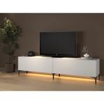 Wood'n Love Napoli Led Işıklı Geniş Dolaplı TV Ünitesi 200 cm Beyaz