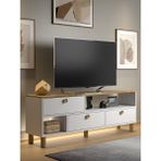 Wood'n Love Nora Bohem 3 Renkli Ledli 3 Kapak 2 Bölme 160 CM Dolaplı TV Ünitesi Konsol