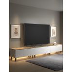 Wood'n Love Nora Bohem Ledli Tv Ünitesi 300 cm 3 Kapaklı Dolaplı Atlantik Çam / Beyaz