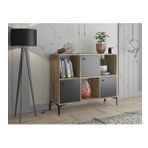 Wood'n Love Orbit 3 Kapaklı Metal Ayaklı Çok Amaçlı Atlantik Çam-Siyah Dolap Konsol