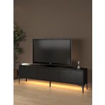 Wood'n Love Paris Led Işıklı Dolaplı Minifiksli 160 CM TV Ünitesi Wood Siyah
