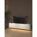 Wood'N Love Rami Duvara Monte Led Işıklı Dolaplı Tv Ünitesi Beyaz