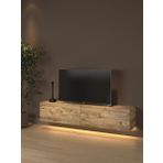 Wood'n Love Rami Duvara Monte Led Işıklı Dolaplı TV Ünitesi Minifiksli Atlantik Çam