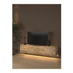 Wood'n Love Rami Duvara Monte Led Işıklı, Dolaplı Tv Ünitesi - Tv Sehpası - Minifiksli - Atlantik Çam