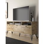 Wood'n Love Rhea 160 CM Dolaplı Minifiks Bağlantı Geniş TV Ünitesi - Konsol - Atlantik Çam - Siyah