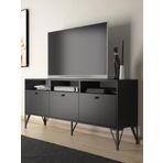 Wood'n Love Rhea 160 CM Dolaplı Minifiks Bağlantı Geniş TV Ünitesi - Konsol - Siyah - Siyah