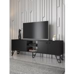 Woodn Love Sofia 180 Cm Metal Ayaklı Tv Ünitesi - Siyah / Siyah