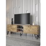 Wood'n Love Sofia Tv Ünitesi, Metal Ayaklı, Atlantik Çam Siyah, 180 Cm