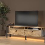 Wood'n Love uce Plus Eko Led Işıklı Dolaplı Metal Ayaklı Minifiksli TV Ünitesi 160 CM