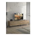 Wood'n Love Vega Premium 200 Cm Geniş Dolaplı Metal Ayaklı Tv Ünitesi - Atlantik Çam / Siyah BSM218