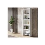 Wood'n Love Venezia Premium Ahşap Ayaklı 5 Raflı Kitaplık - Wood Beyaz
