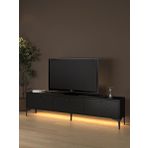 Wood'n Love Venüs Led Işıklı Dolaplı Minifiksli 180 CM Geniş TV Ünitesi Wood Siyah