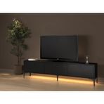 Wood'n Love Venüs Led Işıklı Dolaplı Tv Ünitesi 180 cm Wood Siyah