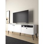 Wood’n Love Wood'n Love Atoka 160 Cm Metal Ayaklı Dolaplı, Minifiks Bağlantı Tv Ünitesi - Beyaz / Siyah Çam