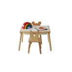 Woodnjoy Doğal Ahşap Duyusal Çocuk Aktivite Masası Oyun Masası ve Çocuk Çalışma Masası 2 Sandalye Seti