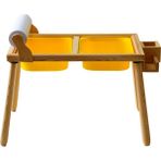 Woodnjoy Doğal Ahşap Duyusal Çocuk Aktivite Masası Oyun Masası ve Çocuk Çalışma Masası (Rulo Aparalı ve Kırtasiye Istasyonlu) - Sarı