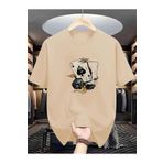 WOODROFFE Erkek Zar Kart Baskılı Bisiklet Yaka T-shirt Oversize Salaş Boyfirend
