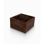 Woodsaka Gobi Masaüstü Kartvizit Kutusu - 104mm X 104mm X 60mm Ceviz